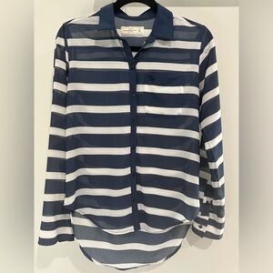 Stripped button down shift